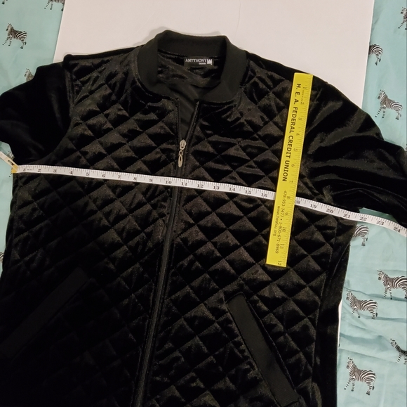 Antthony Original Zip Front Black Quilted Long Sleeve Jacket Size M - Picture 3 of 9